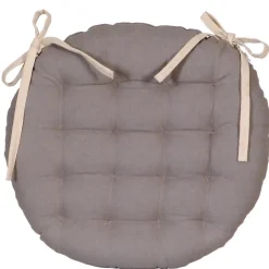 Coussins de Chaise Rondes Bicolores D.40cm - lot de 4 - Beige et Gris DYLREV