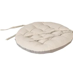 Coussins de Chaise Rondes Bicolores D.40cm - lot de 4 - Beige et Gris DYLREV