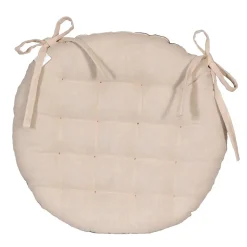 Coussins de Chaise Rondes Bicolores D.40cm - lot de 2 - Beige et Gris DYLREV