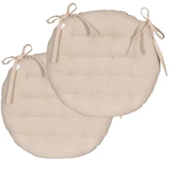 Coussins de Chaise Rondes Bicolores D.40cm - lot de 2 - Beige et Gris DYLREV
