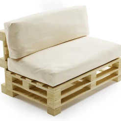 Coussins Palette Déhoussable Imperméable LOT BANANAIR 120x80cm/120x40cm Beige
