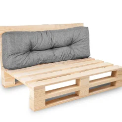 Coussins palette dossier en polyester BANANAIR 120x40x15 cm gris
