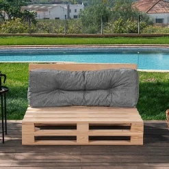 Coussins palette dossier en polyester BANANAIR 120x40x15 cm gris