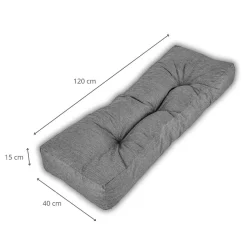 Coussins palette dossier en polyester BANANAIR 120x40x15 cm gris