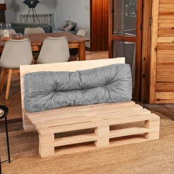 Coussins palette dossier en polyester BANANAIR 120x40x15 cm gris
