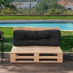 Coussins palette dossier en polyester BANANAIR 120x40x15 cm noir