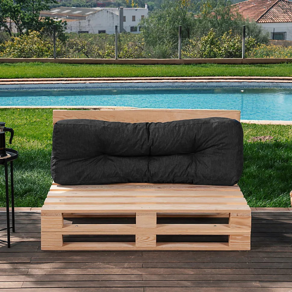 Coussins palette dossier en polyester BANANAIR 120x40x15 cm noir