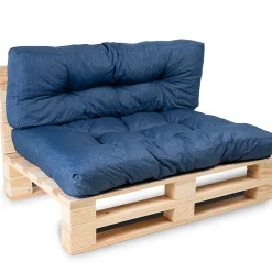 Coussins palette lot en polyester BANANAIR 120x80x15 cm bleu