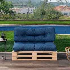 Coussins palette lot en polyester BANANAIR 120x80x15 cm bleu