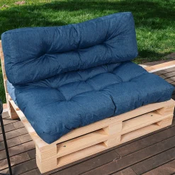 Coussins palette lot en polyester BANANAIR 120x80x15 cm bleu