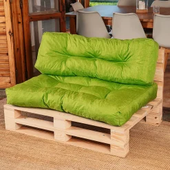 Coussins palette lot en polyester BANANAIR 120x80x15 cm vert