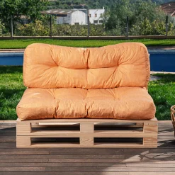 Coussins palette lot en polyester BANANAIR 120x80x15 cm orange