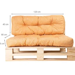 Coussins palette lot en polyester BANANAIR 120x80x15 cm orange