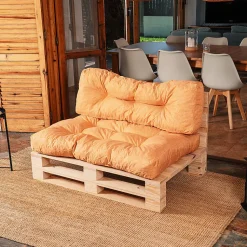 Coussins palette lot en polyester BANANAIR 120x80x15 cm orange