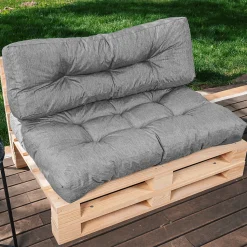 Coussins palette lot en polyester BANANAIR 120x80x15 cm gris