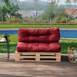 Coussins palette lot en polyester BANANAIR 120x80x15 cm rouge