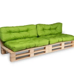 Coussins Palette lot x2 en polyester BANANAIR 120x80cm/120x40cm Vert