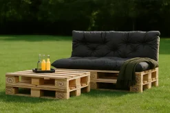 Coussins palettes 120x60 / 120x60cm coussins de palette Anthracite, coussins de canapé de jardin, coussin palette exterieur