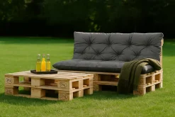 Coussins palettes 120x80 / 120x40cm coussins de palette Gris, coussins de canapé de jardin, coussin palette exterieur
