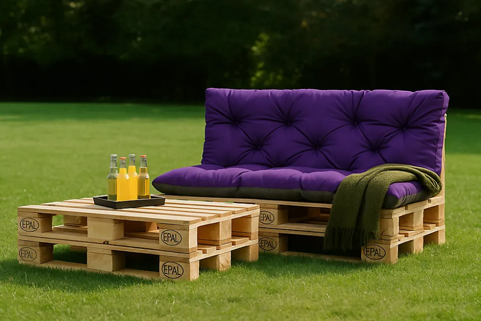 Coussins palettes 120x50 / 120x40cm coussins de palette Violet, coussins de canapé de jardin, coussin palette exterieur