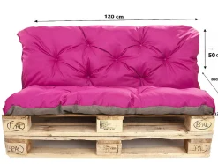 Coussins palettes 120x80 / 120x50cm coussins de palette Rosa, coussins de canapé de jardin, coussin palette exterieur