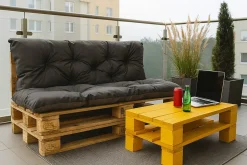 Coussins palettes 120x80 / 120x50cm coussins de palette Anthracite, coussins de canapé de jardin, coussin palette exterieur