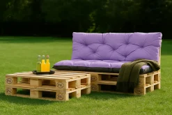 Coussins palettes 120x60 / 120x50cm coussins de palette Violet clair, coussins de canapé de jardin, coussin palette exterieur