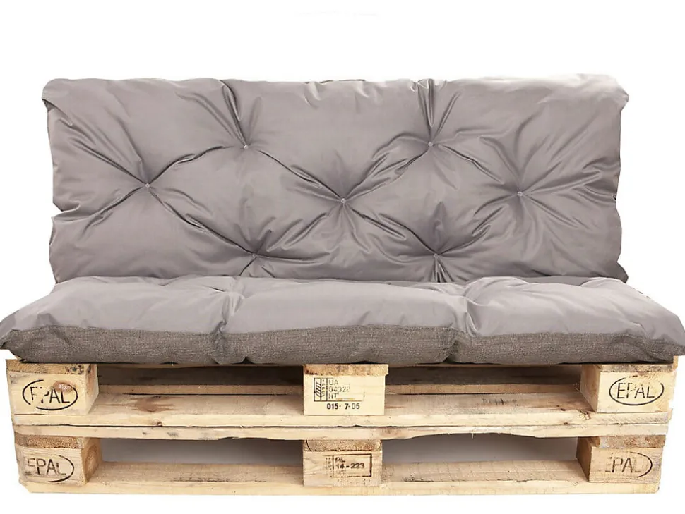 Coussins palettes 120x50 / 120x50cm coussins de palette Gris, coussins de canapé de jardin, coussin palette exterieur