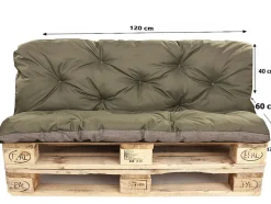 Coussins palettes 120x60 / 120x40cm coussins de palette Vert, coussins de canapé de jardin, coussin palette exterieur