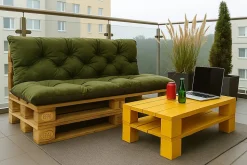 Coussins palettes 120x60 / 120x40cm coussins de palette Vert, coussins de canapé de jardin, coussin palette exterieur
