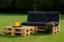 Coussins palettes 120x80 / 120x50cm coussins de palette Bleu foncé, coussins de canapé de jardin, coussin palette exterieur