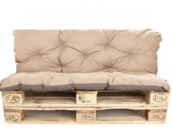 Coussins palettes 120x80 / 120x50cm coussins de palette Beige, coussins de canapé de jardin, coussin palette exterieur