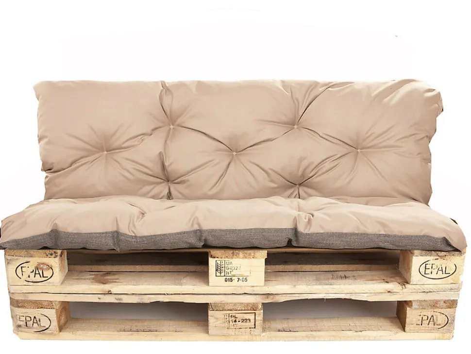 Coussins palettes 120x80 / 120x50cm coussins de palette Beige, coussins de canapé de jardin, coussin palette exterieur