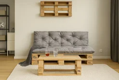 Coussins palettes 120x80 / 120x50cm coussins de palette Gris, coussins de canapé de jardin, coussin palette exterieur