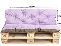 Coussins palettes 120x60 / 120x60cm coussins de palette Violet clair, coussins de canapé de jardin, coussin palette exterieur