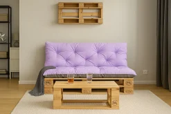 Coussins palettes 120x60 / 120x60cm coussins de palette Violet clair, coussins de canapé de jardin, coussin palette exterieur