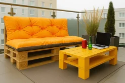Coussins palettes 120x80 / 120x50cm coussins de palette Orange, coussins de canapé de jardin, coussin palette exterieur