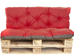 Coussins palettes 120x80 / 120x40cm coussins de palette Rouge, coussins de canapé de jardin, coussin palette exterieur