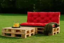 Coussins palettes 120x80 / 120x40cm coussins de palette Rouge, coussins de canapé de jardin, coussin palette exterieur