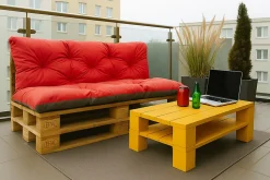 Coussins palettes 120x80 / 120x40cm coussins de palette Rouge, coussins de canapé de jardin, coussin palette exterieur
