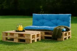 Coussins palettes 120x50 / 120x50cm coussins de palette Bleu, coussins de canapé de jardin, coussin palette exterieur