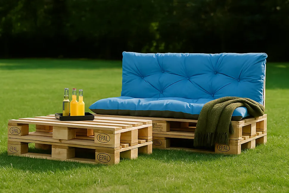 Coussins palettes 120x50 / 120x50cm coussins de palette Bleu, coussins de canapé de jardin, coussin palette exterieur