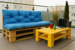 Coussins palettes 120x50 / 120x50cm coussins de palette Bleu, coussins de canapé de jardin, coussin palette exterieur