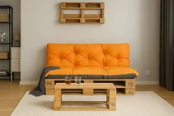 Coussins palettes 120x60 / 120x60cm coussins de palette Orange, coussins de canapé de jardin, coussin palette exterieur