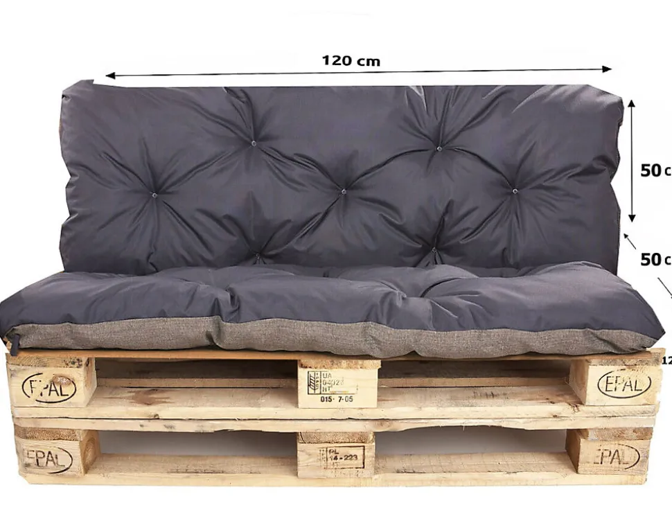 Coussins palettes 120x50 / 120x50cm coussins de palette Bleu foncé, coussins de canapé de jardin, coussin palette exterieur