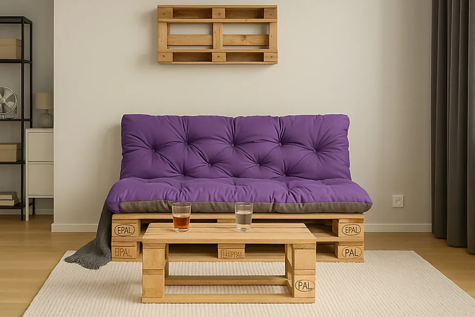 Coussins palettes 120x50 / 120x50cm coussins de palette Violet, coussins de canapé de jardin, coussin palette exterieur