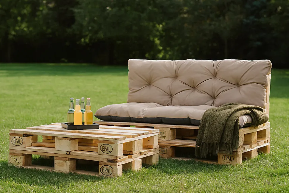 Coussins palettes 120x60 / 120x50cm coussins de palette Beige, coussins de canapé de jardin, coussin palette exterieur