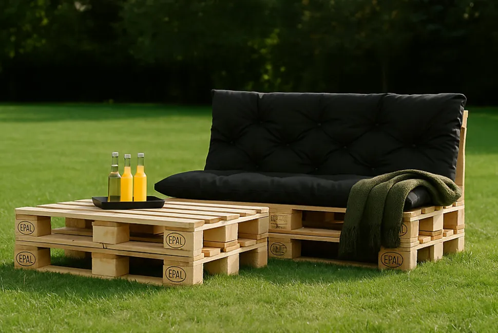 Coussins palettes 120x50 / 120x40cm coussins de palette Noir, coussins de canapé de jardin, coussin palette exterieur