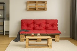 Coussins palettes 120x60 / 120x60cm coussins de palette Rouge, coussins de canapé de jardin, coussin palette exterieur