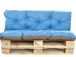 Coussins palettes 120x60 / 120x50cm coussins de palette Bleu, coussins de canapé de jardin, coussin palette exterieur